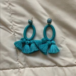 Blue Thread Earrings